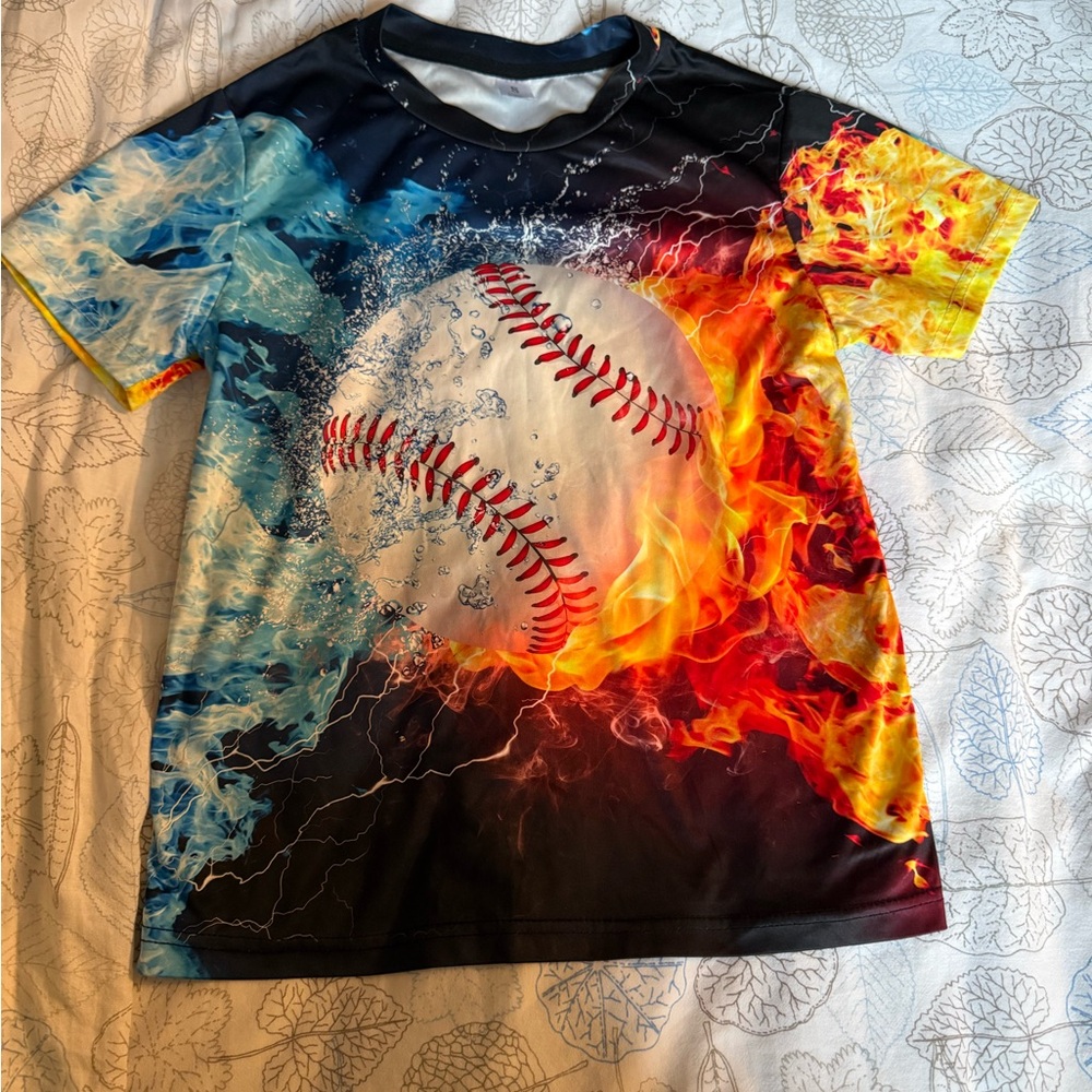 Fiery and Icy Baseball Kids T-Shirt